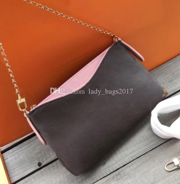 

new classic designer cluth printing flowers chain bags real leather wallet card crossbody purse women shoulder messenger designer handbag