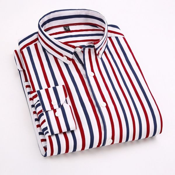 

men's casual shirts quality spring fashion striped mens long sleeved fabric soft comfortable men dress slim fit social formal, White;black