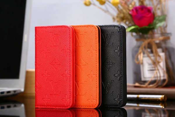 

luxury wallet designer pu leather phone case for iphone x xs max xr 8plus 8 7plus 7 6 6s brand flip smartphone cover cases anti-shock shell