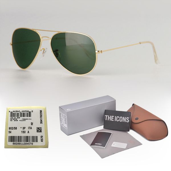 

New Arrial Brand design Pilot sunglasses women men uv400 glass lens Retro Vintage Sports sun glasses Goggle 18 colors with cases and label