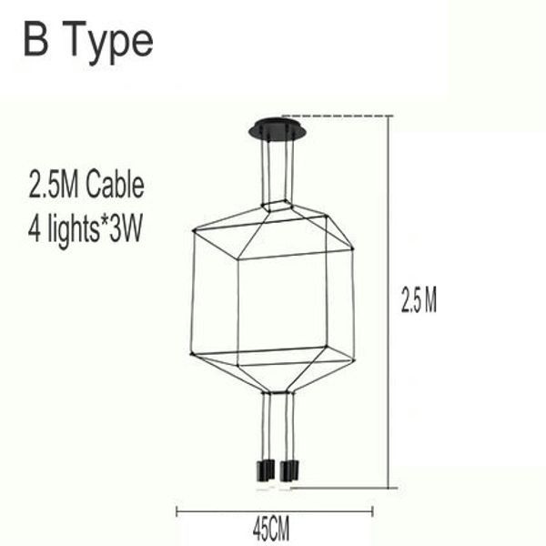 Modern Simple Design Diy Long Cable Pendant Suspension Lights With Plug