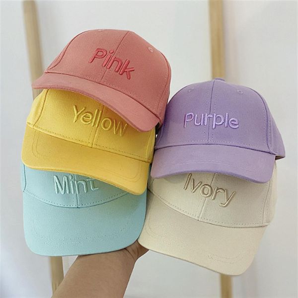 

korean version of solid color children's baseball cap 2020 spring new children's hat cartoon candy color baby hat wholesale scauy, Black;white