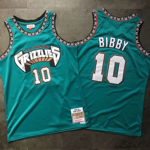 

men vancouver grizzlies mike bibby mitchell & ness turquoise hardwoods classics 1998-99 swingman jersey, Black;red