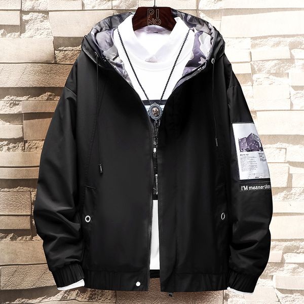 

autumn men's jacket korean fashion casual harajuku letter printed plus size m-4xl homme jackets brand clothing male coats jacket, Black;brown