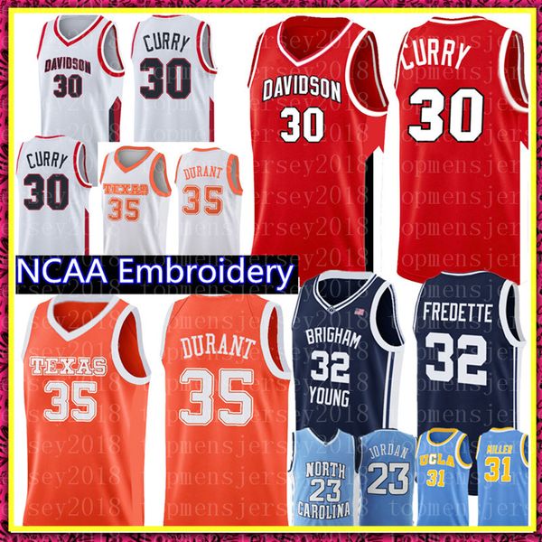 

stephen 30 curry ncaa kevin 35 durant jersey 32 jimmer fredette brigham young cougars basketball jerseys cheap, Black
