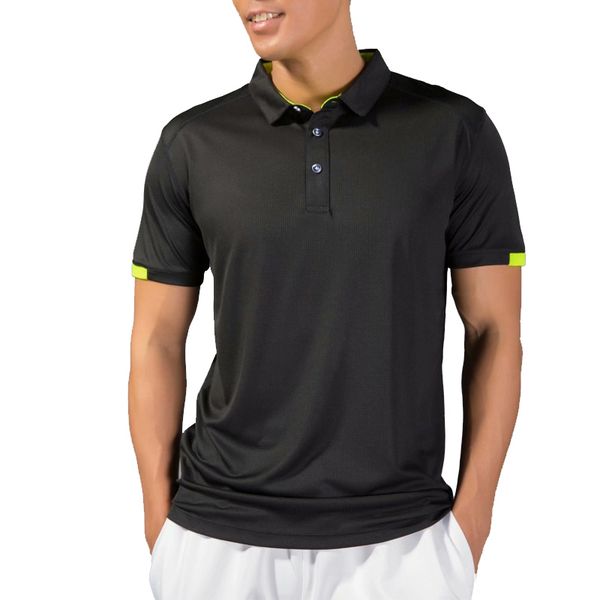 

gym polo t shirt running men quick dry t-shirts running workout tees sport fitness shirt man golf tennis t shirts tee, Black;blue