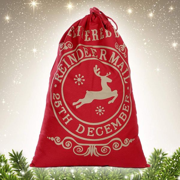 

2pcs christmas santa sack large xmas jute bag christmas gift presents stocking filler packaging storage bag big size