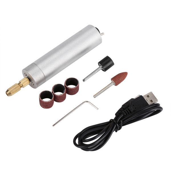 

dc 5v usb rechargeable mini electric drill grinder diy grinding polishing engraving machine tools set 2019 sale
