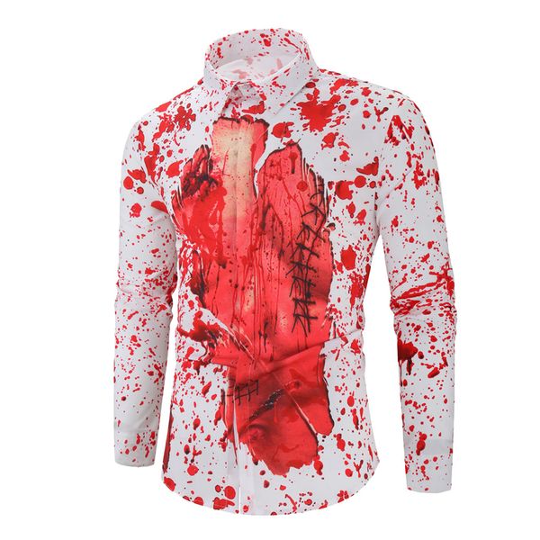 

kancoold luxury shirt men new slim fit long sleeve camisa masculina halloween chemise homme social men club prom shirt 923, White;black