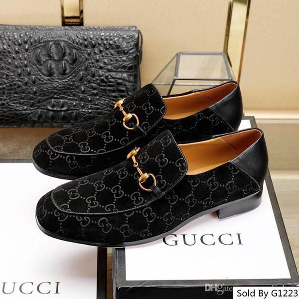 

G de igner ace dre black brown uede leather ca ual loafer men lip on pointed oxford hoe