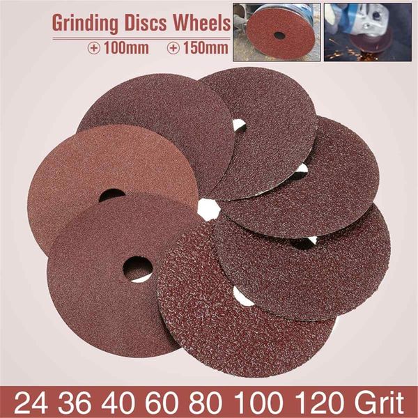 

50pcs 115x22.2mm/100x16mm fibre sanding grinding discs wheels 24-120grit for angle grinder gift