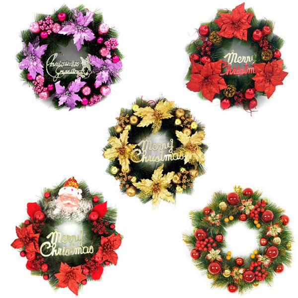 

новогоднее украшение подарок рождественский хвойный венок двери висит ши 50 см