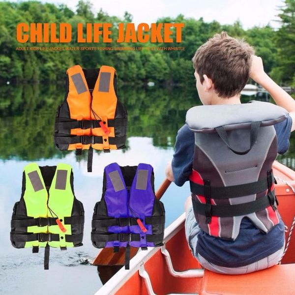 

durable life vest delicate texture hit color water sports kids windsurfing vest snorkeling drifting life w/whistle