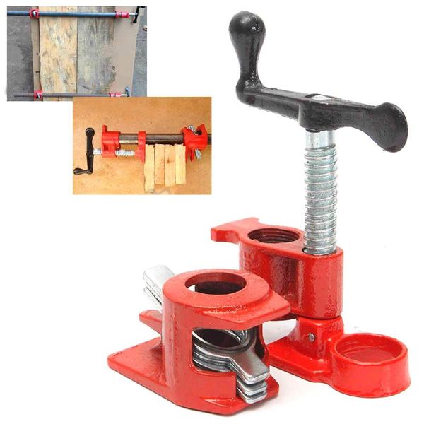 

3/4 1/2 inch wood gluing pipe clamp set heavy duty pipe clamp woodworking cast fixture carpenter tools high quality