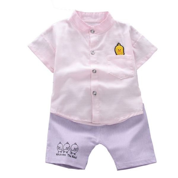 

лето младенца мальчики с коротким рукавом мультфильм duck печать футболки топы + шорты повседневные нижнее одежда наборы, White