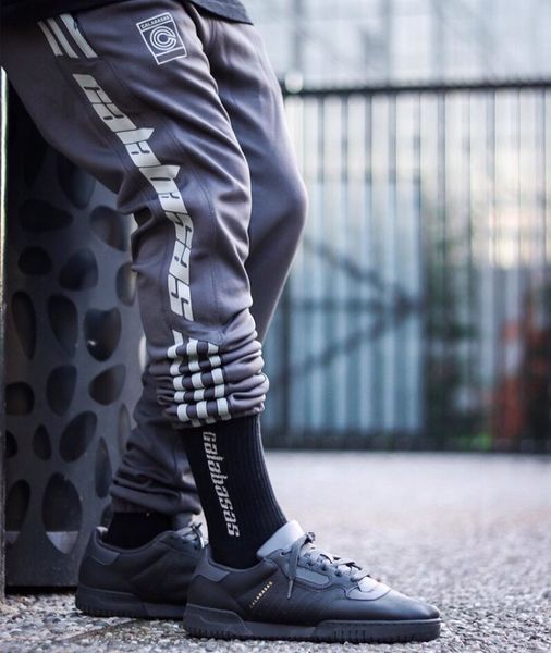 

new fashion hip hop streetwear kanye west season6 calabasas cal trackpants mens sport joogers pants mens women sweatpants, Black