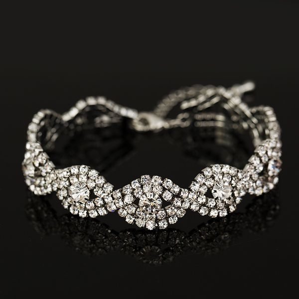

luxury designer jewelry women bracelets wedding crystal bracelet with stones silver bracelets bangles turkish blue jewelry, Black