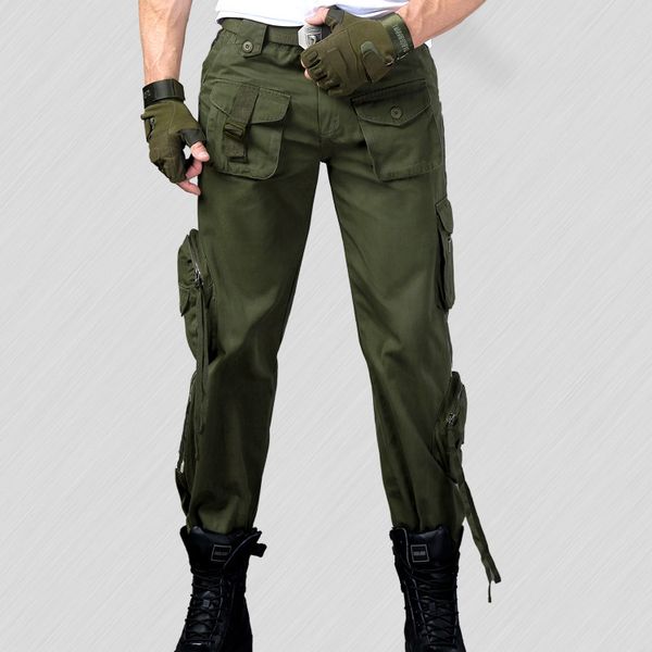 

camousflage hiking long pants men's multi-pocket camouflage pants outdoor trekking male female climbing trousers fishing pant, Black;green
