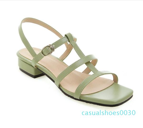 

plus size 31 32 to 43 44 45 46 casual style pink t strap low heel sandals luxury women designer slides 30c, Black