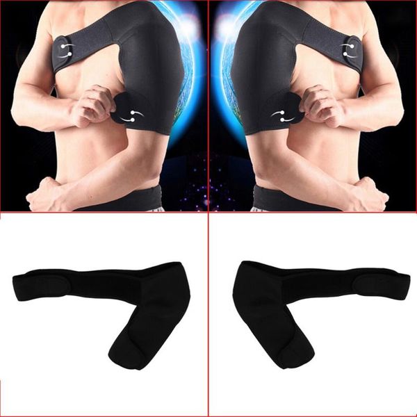 

new neoprene brace dislocation arthritis pain shoulder support strap new arrival, Black;blue