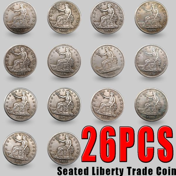 

25pcs us coin 1873-1885 copy coin seated liberty silver plated coins