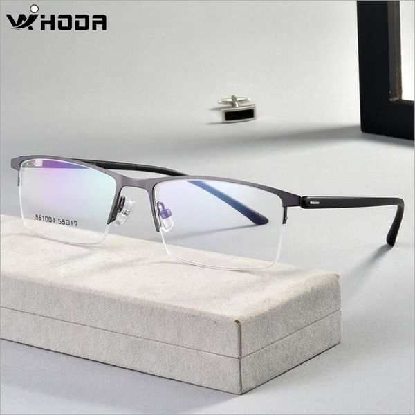 

ultralight business men's optical glasses frames for myopia ,semi-frame spring hinge prescription eyewear glasses frame f612, Silver