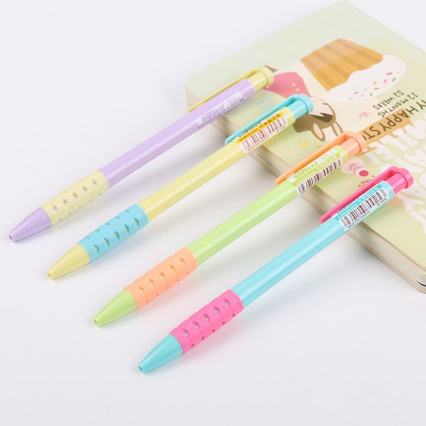 

1pc случайной смешанного цвета пластиковой шариковая ручка 0.5mm пресс шариковая ручка школьные принадлежности b-7509, Blue;orange