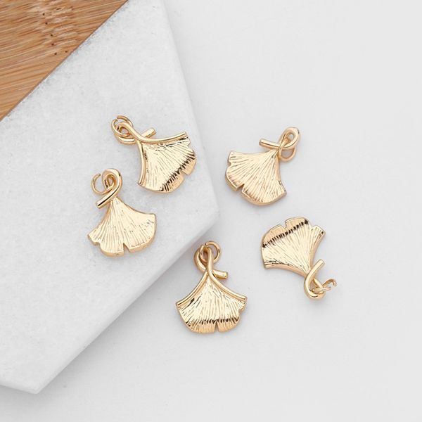 

завод прямых продаж американской 14k мешок цвета золота небольшой кулон 14мм лист висит diy аксессуары оптом, Golden;silver