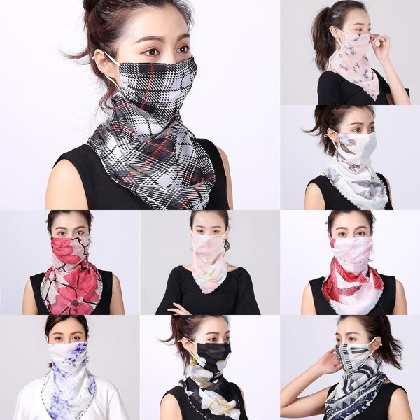 

ceo5f women scarf face silk chiffon handkerchief outdoor windproof half mask dust sunshade veil masks scarf party masks, Black