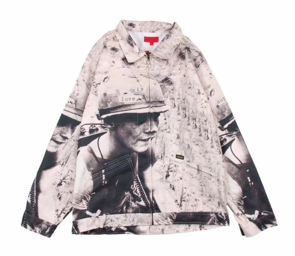 

autumn 19 men's luxury designer jacket su per me is love denim work american soldier tooling denim jacket 1xx1 200m, Black;brown