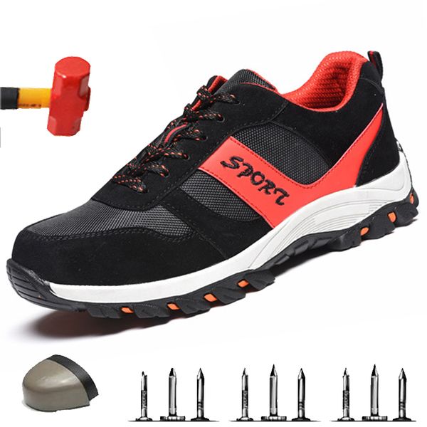 

summer men and women safety shoes outdoor anti-smashing puncture work boots non-slip oil resistant acid and alkali men's shoes, Black