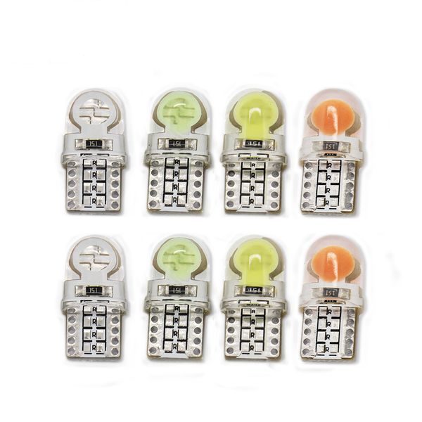

6 x auto t10 led w5w led bulbs white 194 168 lamp 501 cob silicone shell car lights super bright turn side lamp 12v d030