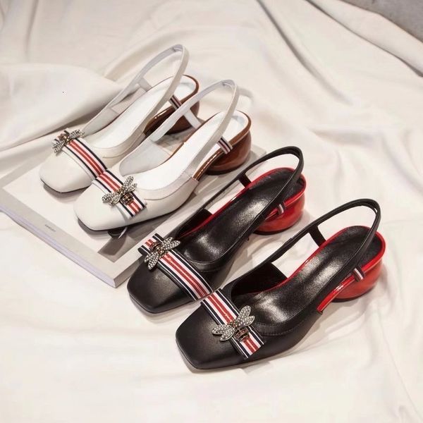 

duping520 little bee sandals 613 women slippers slippers drivers sandals slides sneakers princetown leather slipper real leather shoes, Black