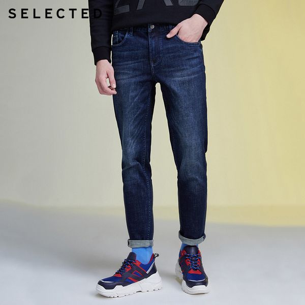 

men's slim fit stretch washed jeans| 419432532, Blue