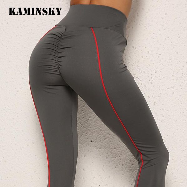 

kaminsky push up leggings women workout legging slim high waist fitness pants patchwork elastic leggings solid pencil pants wome, Black