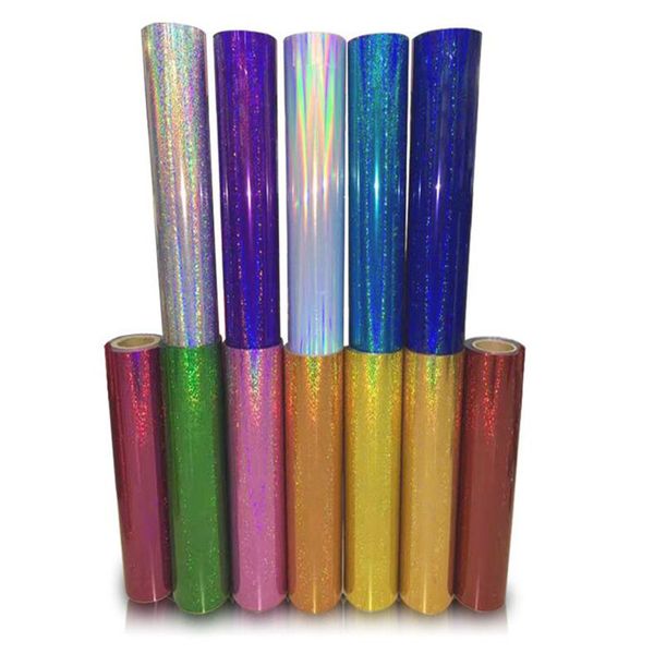 

1 sheet 25cmx100cm metallic&laser hologram heat transfer vinyl rainbow camouflage for heat press machine t-shirt iron on htv printing sale