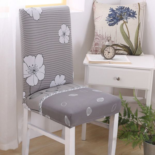 

spandex polyester durable 1pc modern wedding chair cover flamingo plants floral anti-dirty l dining office seat cover chaise
