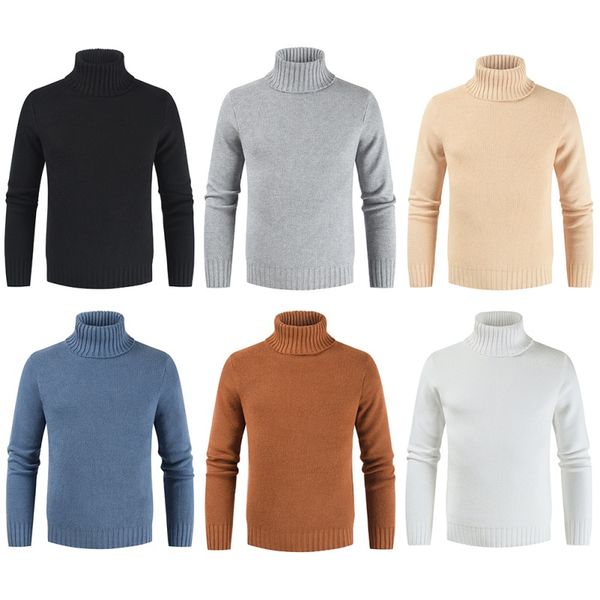 

men's winter warm turtleneck sweaters streetwear knitted solid color high neck pullover jumper mens autumn pull femme, White;black