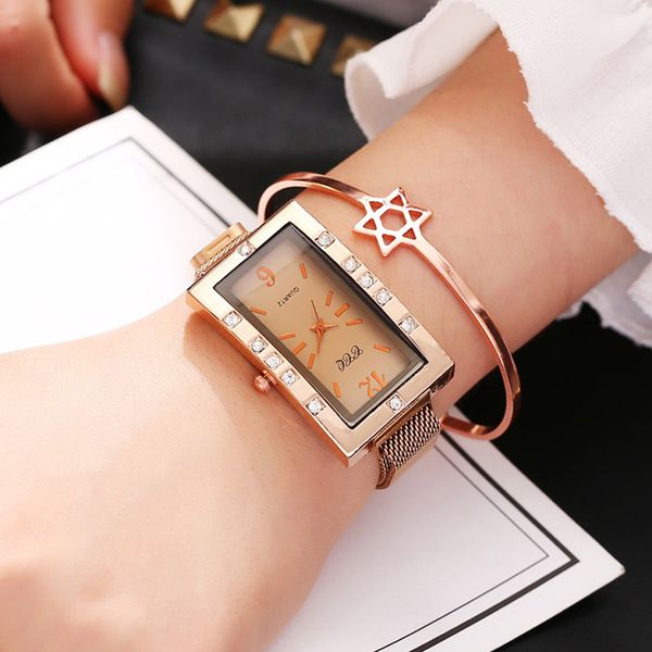 

luxury bracelet watches women fashion rose gold ladies dress wristwatches casual quartz female clock montre femme dropshipping, Slivery;brown