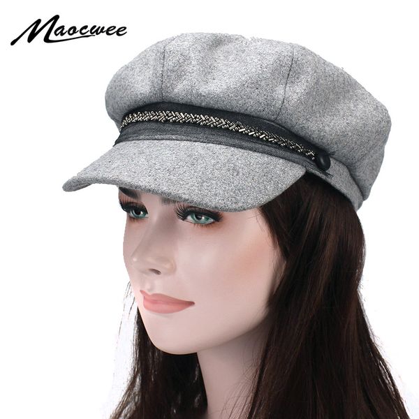 

women beret vogue hat for winter female knitted cotton wool hats cap autumn 2017 brand new women's hats caps for girls 2018, Blue;gray