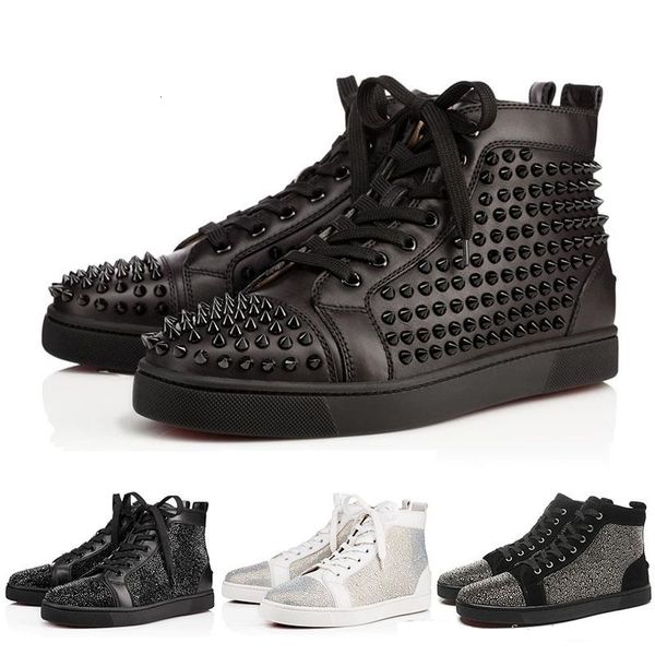 

35 46 new mens & women designer studded spikes flats red bottom party lovers genuine leather sneakers - wholesale outdoor shoes