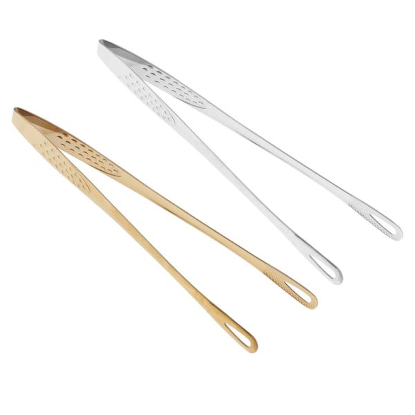 

2pcs stainless bbq cooking grill tongs 9.5inch utensil for kitchen healthy