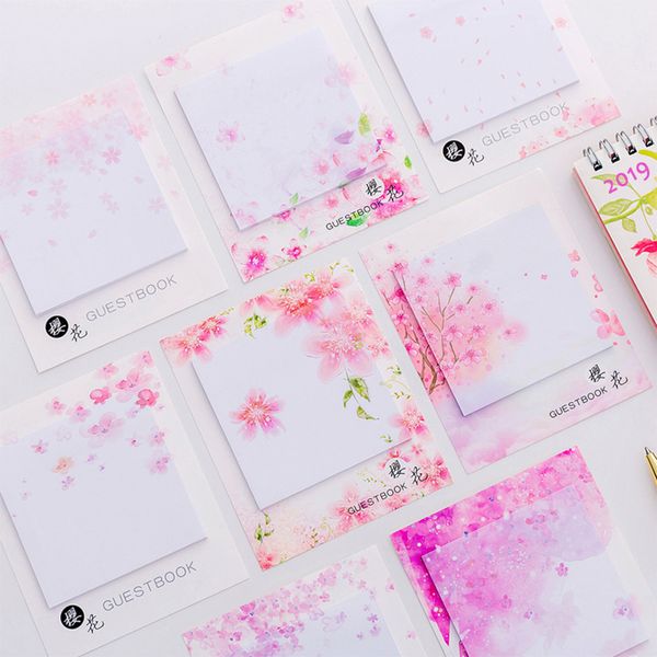 

Cute Kawaii Cherry blossoms Memo Pad Sticky Notes Stationery Sticker Posted It Planner Stickers Notepads Office School Supplies