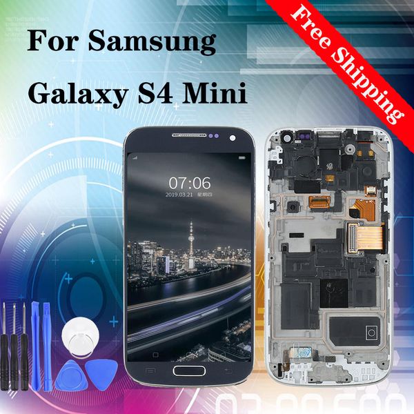 

original 4.3" for samsung galaxy s4 mini i9190 full lcd display touch screen digitizer sensor assembly complete white blue black dhl