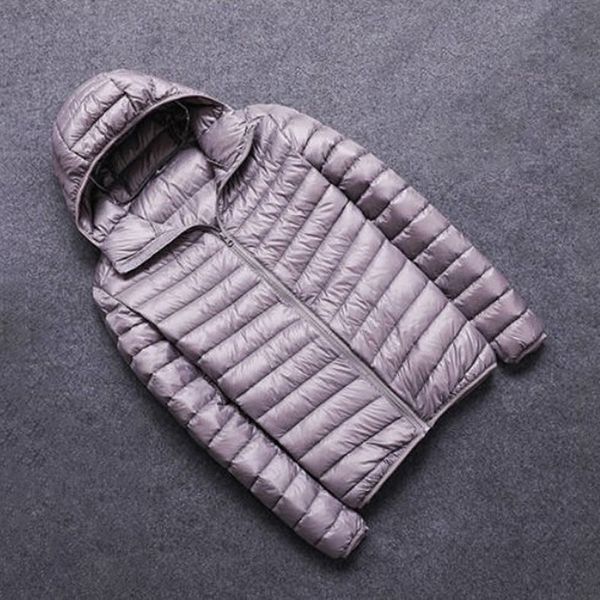 

men down coat solid color winter basic hooded zipper plus size casual long sleeve zipper warm coat, Black