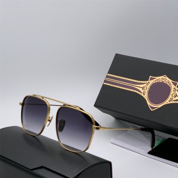 

new luxury sunglasses for mens round sunglasses metal golden uv400 with case, box and cloth lsa-102, White;black