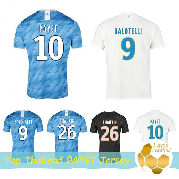 

2019 olympique de marseille benedetto soccer jersey 19 20 maillot de foot payet 120 years thauvin enfant football shirts, Black;yellow
