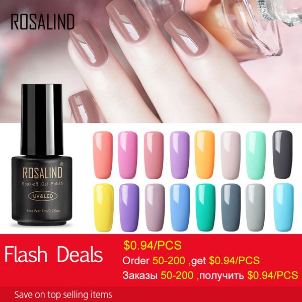 

rosalind gel 1 pure color 7ml gel nail polish 01-58 uv&led lamp varnishes for nail extension design manicure art