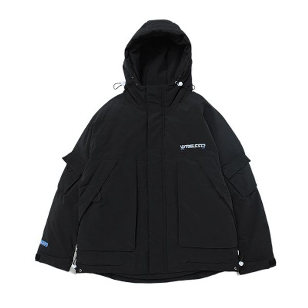 

mens designer down jackets fashion street style boys warm coat luxury womens hooded coats with pockets 2019 winter new 3 colors quality, Black
