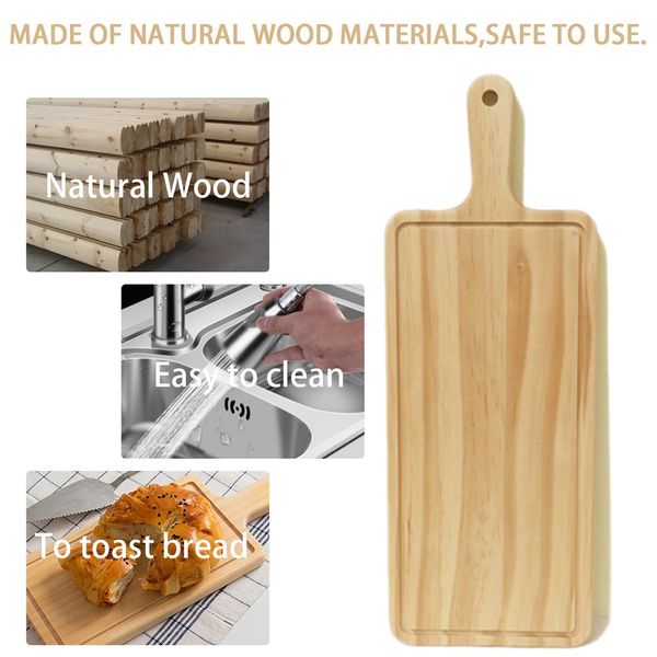 

2 size natural kitchen chopping blocks bread pallet with handle baking cutting board wooden board handmade kitchen accessories
